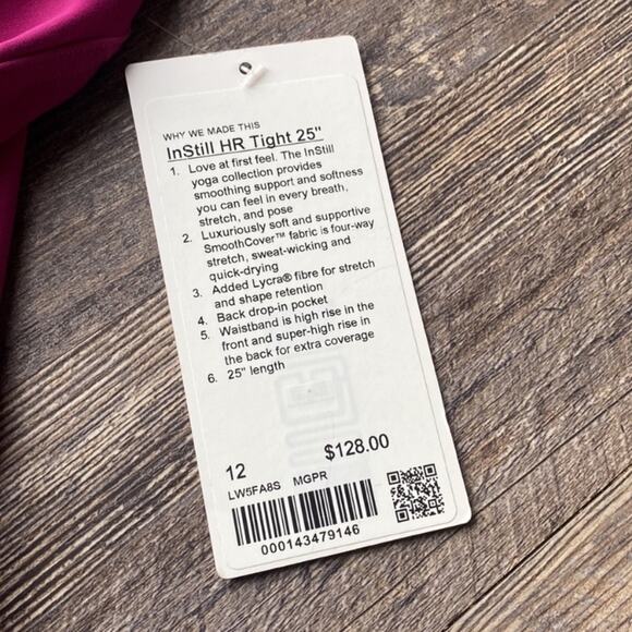 Lululemon Instill HR Tight 25” Magenta Purple - Picture 6 of 8